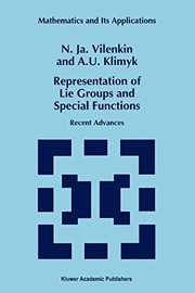 Front cover of Representation of Lie Groups and Special Functions by N.Ja Vilenkin