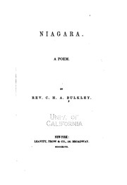Cover of Niagara by Charles Henry Augustus Bulkley