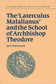 Front cover of The 'Laterculus Malalianus' and the school of Archbishop Theodore by Jane Stevenson