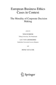 Front cover of European Business Ethics Cases in Context by Wim Dubbink