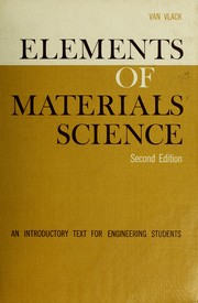Front cover of Elements of materials science by Lawrence H. Van Vlack