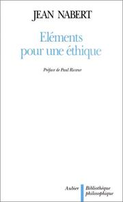 Front cover of Eléments pour une éthique by Jean Nabert