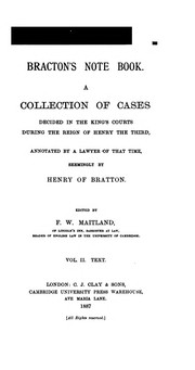 Cover of Bracton's Note book by Great Britain. Courts.