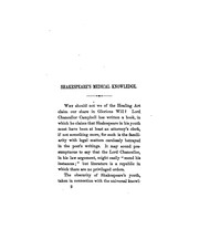 Front cover of Shakespeare's medical knowledge by Charles Woodward Stearns