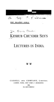 Front cover of Keshub Chunder Sen's lectures in India by Keshub Chunder Sen