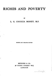 Front cover of Riches and Poverty by Leo George Chiozza Money