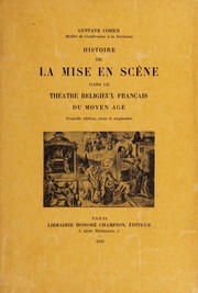 Cover of Histoire de la mise en scène dans le théatre religieux français du moyen age by Gustave Cohen