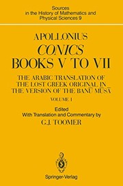 Front cover of Apollonius: Conics Books V to VII by Gerald J. Toomer