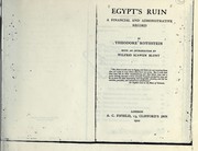 Front cover of Egypt's ruin by F. A. Rotshtein