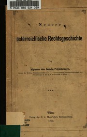 Front cover of Neuere österreichische Rechtsgeschichte by Alphons von Domin-Petrushevecz