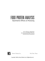 Front cover of Food protein analysis by R. K. Owusu-Apenten
