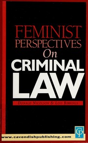 Front cover of Feminist perspectives on criminal law by Donald Nicolson