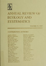 Front cover of Annual Review of Ecology and Systematics by Avigdor Abelson 