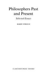 Cover of Philosophers past and present by Barry Stroud