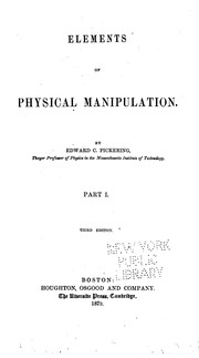 Front cover of Elements of Physical Manipulation by Edward Charles Pickering