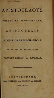 Front cover of Aristotelous mechanika provlemata by Aristotle