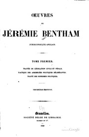Front cover of Œuvres de Jérémie Bentham .. by Jeremy Bentham