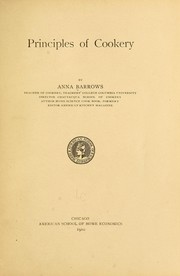 Cover of Principles of cookery by Anna Barrows
