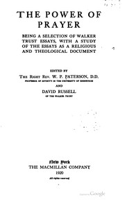 Front cover of The Power Of Prayer by Paterson, W.P. (William Paterson), 1860-1939
