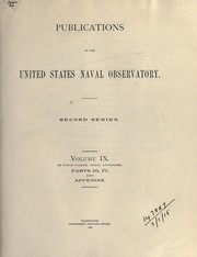 Front cover of Publications.  Second series by United States Naval Observatory