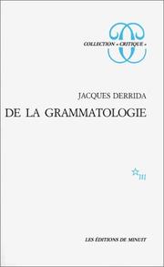 Cover of De la grammatologie by Jacques Derrida