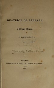 Front cover of Beatrice of Ferrara by Arthur Hume Plunkett