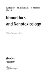 Front cover of Nanoethics and Nanotoxicology by Philippe Houdy