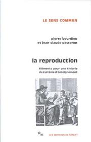 Cover of La reproduction by Pierre Bourdieu