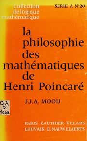 Front cover of La Philosophie des mathématiques de Henri Poincaré by J. J. A. Mooij