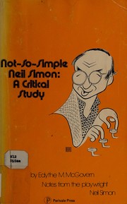 Cover of Not-So-Simple Neil Simon by Edythe M. McGovern