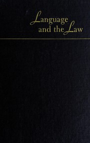 Cover of Language and the law by Frederick Arthur Philbrick