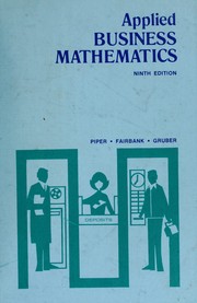Front cover of Applied business mathematics for consumer and business use by Edwin Bancroft Piper