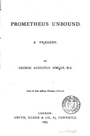 Cover of Prometheus unbound by Simcox, George Augustus