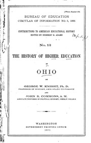 Front cover of The history of higher education in Ohio by Knight, George W.