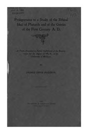 Front cover of Prolegomena to a study of the ethical ideal of Plutarch and of the Greeks of the first century A.D.-- by Hadzsits, George Depue