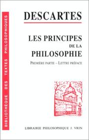 Front cover of Les principes de la philosophie by René Descartes