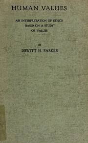 Cover of Human values by De Witt H. Parker