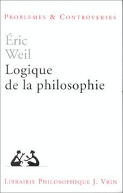Cover of Logique de la philosophie by Eric Weil