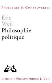 Cover of Philosophie politique by Eric Weil