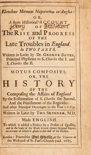 Front cover of Elenchus motuum nuperorum in Anglia by George Bate