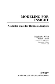 Cover of Modeling for insight by Stephen G. Powell