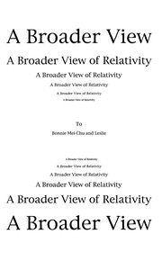 Cover of A broader view of relativity by J. P. Hsu