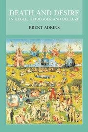 Front cover of Death and desire in Hegel, Heidegger and Deleuze by Brent Adkins