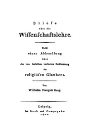 Cover of Briefe über die Wissenschaftslehre by Wilhelm Traugott Krug