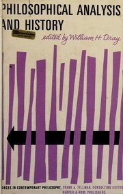 Cover of Philosophical analysis and history by William H. Dray