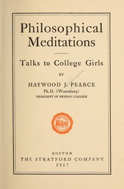 Front cover of Philosophical meditations by Pearce, Haywood Jefferson