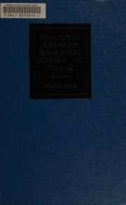 Cover of Information systems for management planning and control by Thomas R. Prince