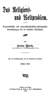 Cover of Das Religions- und Weltproblem by Franz Mach
