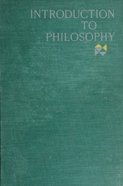 Cover of Introduction to philosophy by Avrum Stroll
