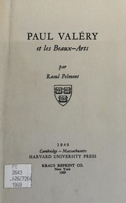 Front cover of Paul Valéry et les beaux-arts by Raoul André Pelmont